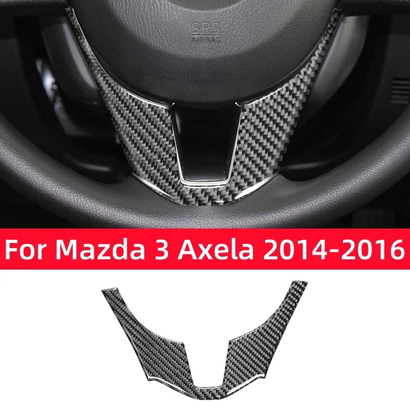 

Для Mazda 3 Axela 2014-2016 панель рулевого колеса, рамка, накладка, модификация, наклейка, аксессуары для салона автомобиля, углеродное волокно