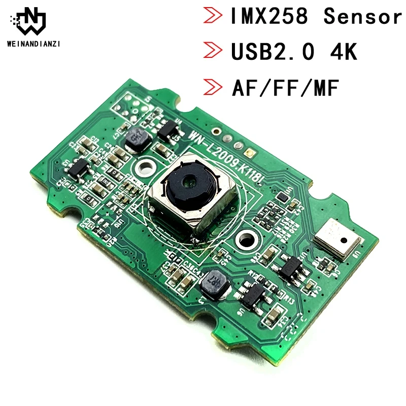 HD IMX258 Sensor 12MP 4K 3840 x 3104 Autofocus  Fixed focus USB camera module Wind digital microphone 30FPS for Product Vision