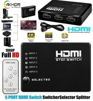 Commutateur répartiteur compatible HDMI multi-ports, sélecteur pour ordinateur portable, PC, DVD, PS3, STB vers TV, moniteur, budgétaire