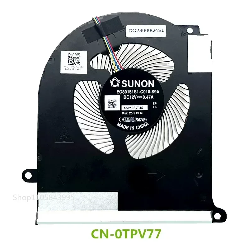 QM for Dell Alienware Area 51M R2 P38E Cooling Fan 0TPV77 0TW5Y8 New Replacement CPU GPU Heatsink Cooler