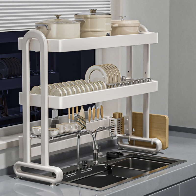 

Кухонная раковина из нержавеющей стали, полка для посуды, многофункциональная полка для хранения, столешница, полка для посуды, стойка для сливной чаши