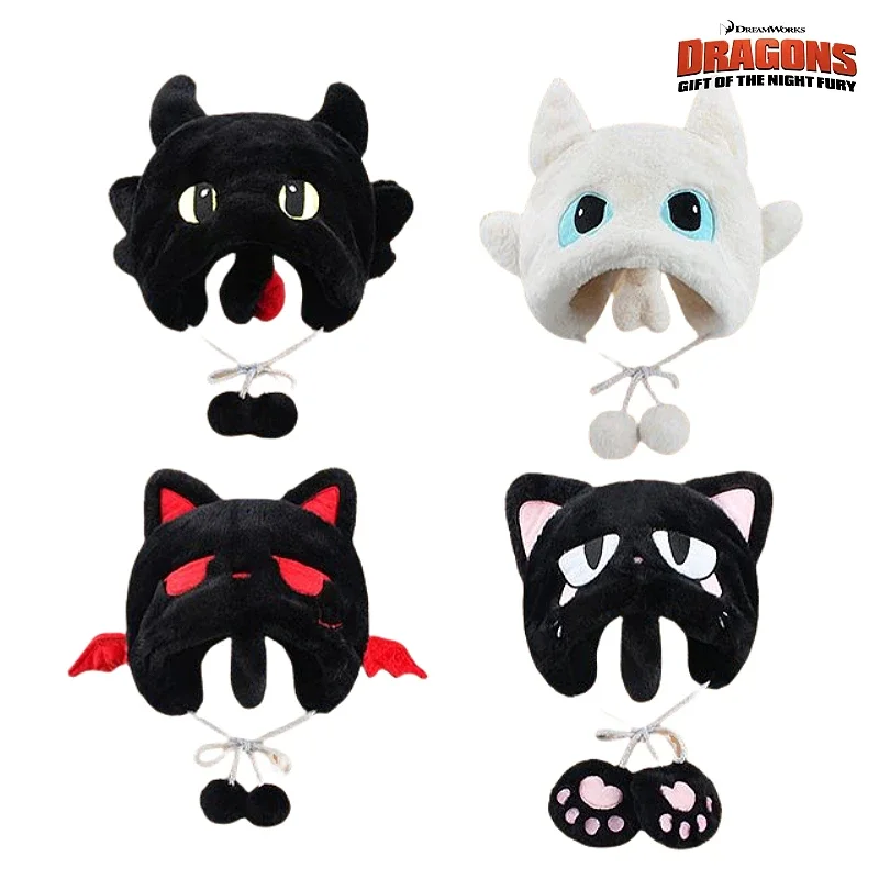 How To Train Your Dragon Cute Plush Hat Cartoon Toothless Padded Warm Ear Protector Cap Couple Girls Holiday Gifts Light Fury