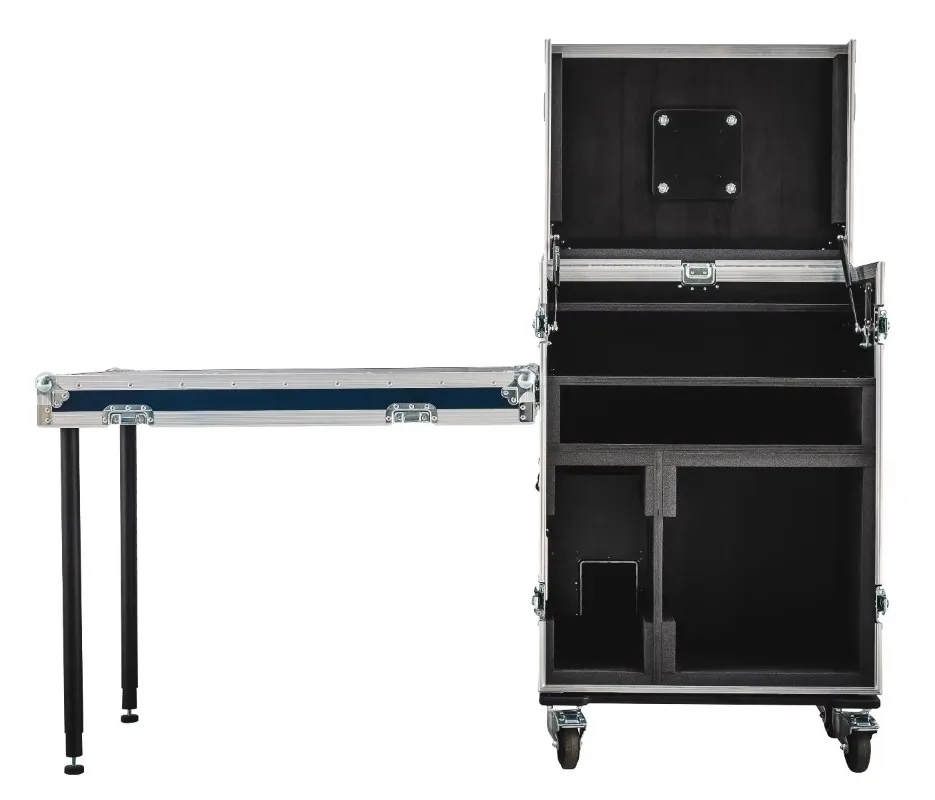 Factory Custom Aluminum Air Case Heavy Rack Case Shockproof Bracket Suitable for Loudspeaker Workstation Mixer Rack Case with Si