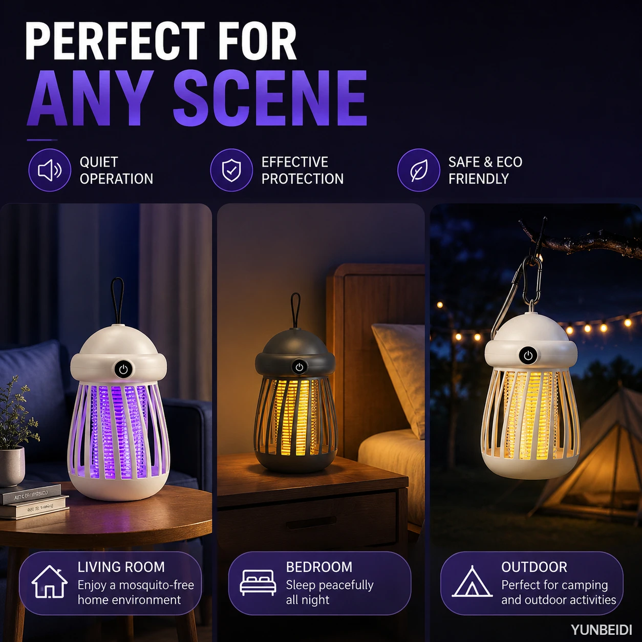 Mosquito Killer 2-in-1 UV Lamp Mosquito Killer Night Light USB Rechargeable Electric Bug Catcher Outdoor Mosquito Killer view 5