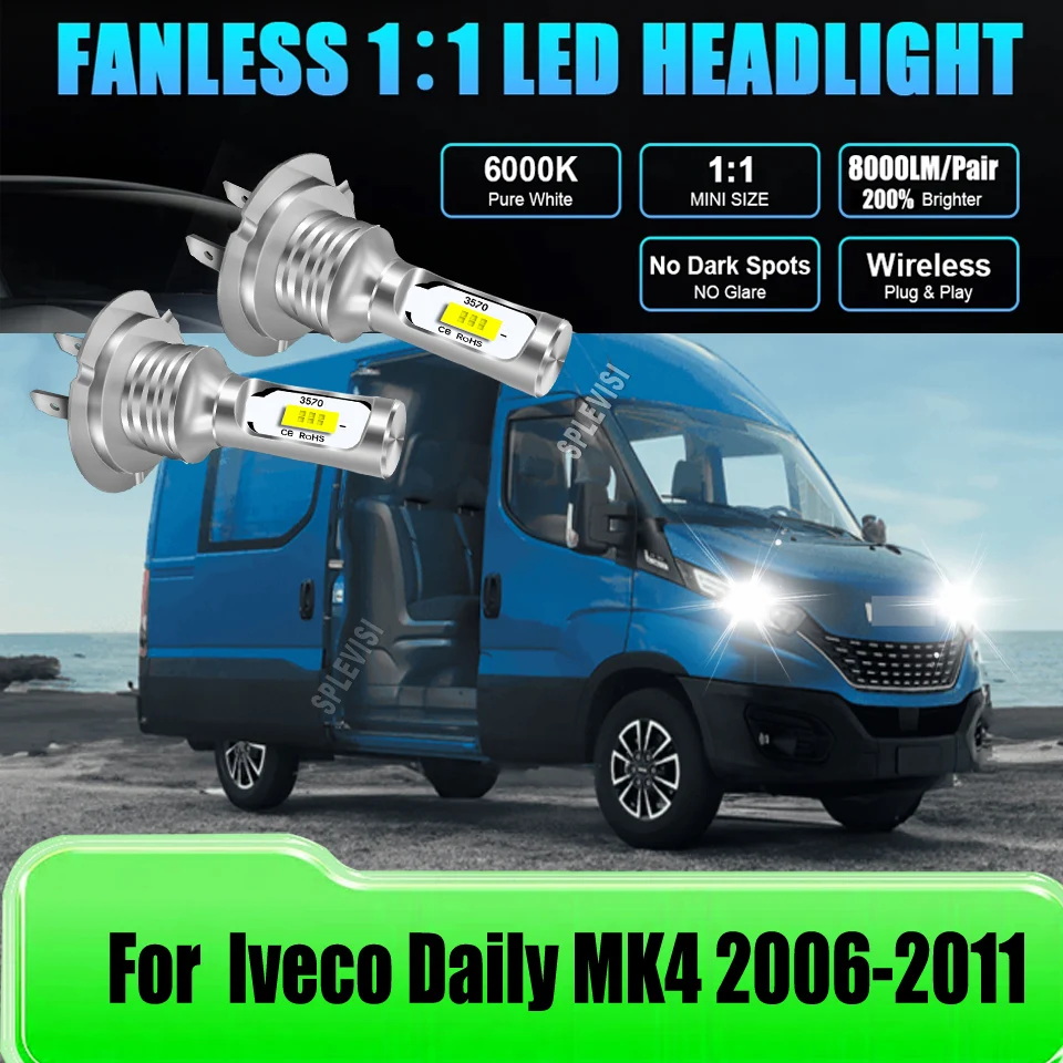 

Led Auto Headlight Low Beam 6000K 2025 Upgraded Bulb IP67 Waterproof For Iveco Daily MK4 2006 2007 2008 2009 2010 2011