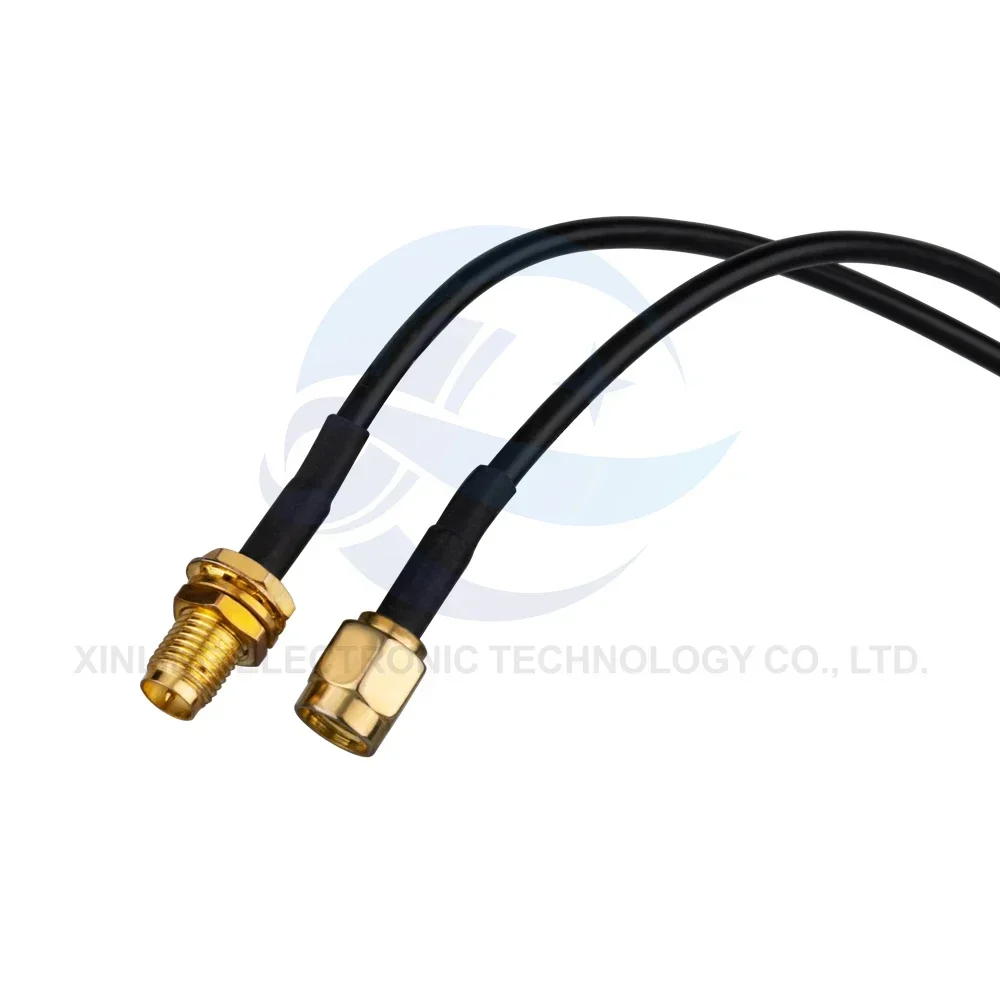 RP-SMA SMA Connector Male to Female Extension Cable Copper Feeder Wire for Coax Coaxial WiFi Network Card RG174 Router Antenna