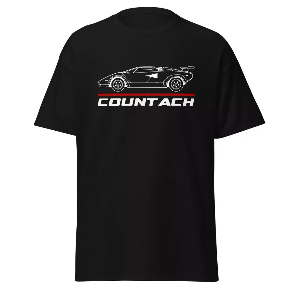 

2024 Men T Shirt Casual Lamborghinis Countach Car Enthusiast T-shirt Graphic Summer Short Sleeves 100% Cotton S-3XL Cool Tee