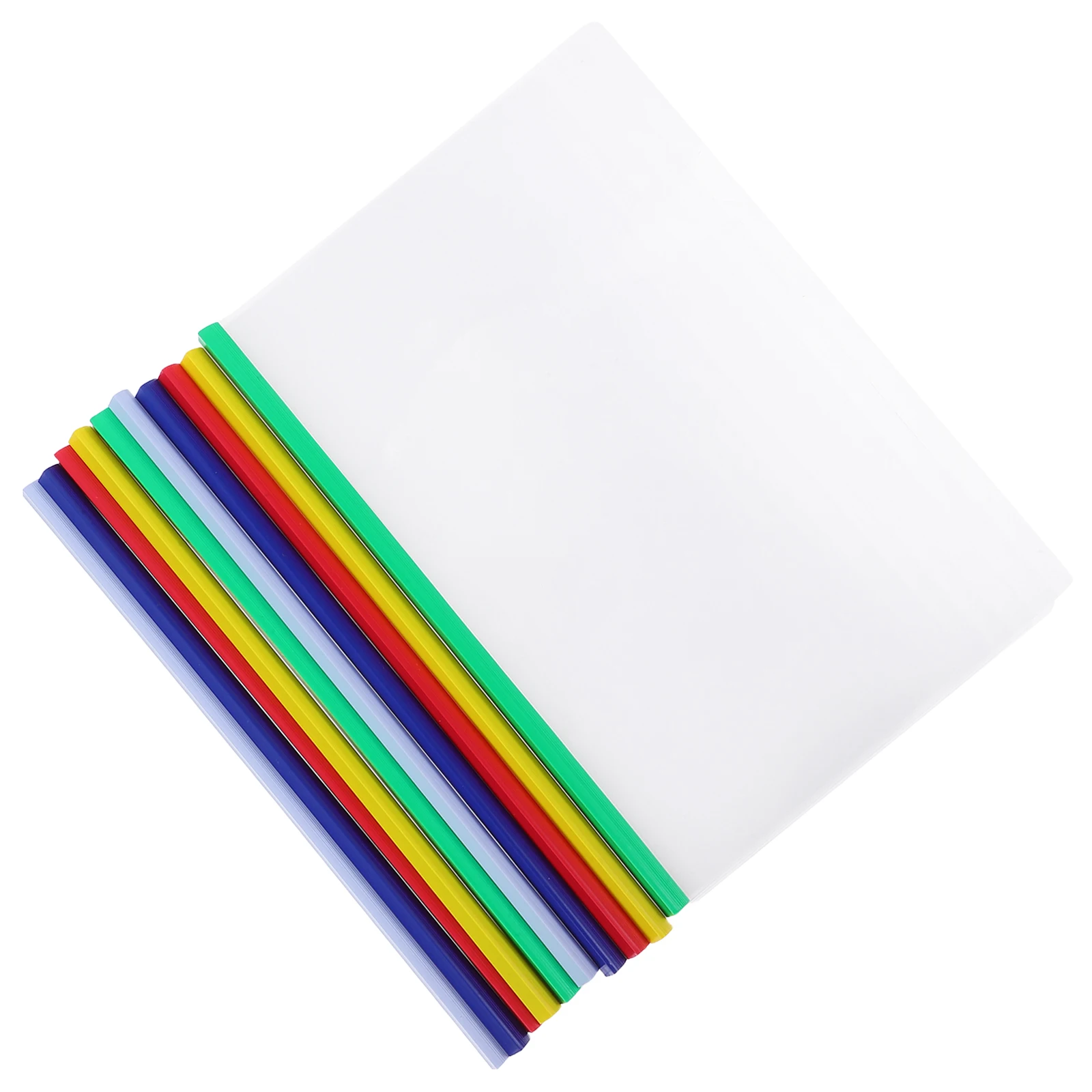 

10pcs Transparent Plastic File Folders A4 Sliding Bar Holders Non-Slip Locking Light Flexible High Capacity Files Organizer For