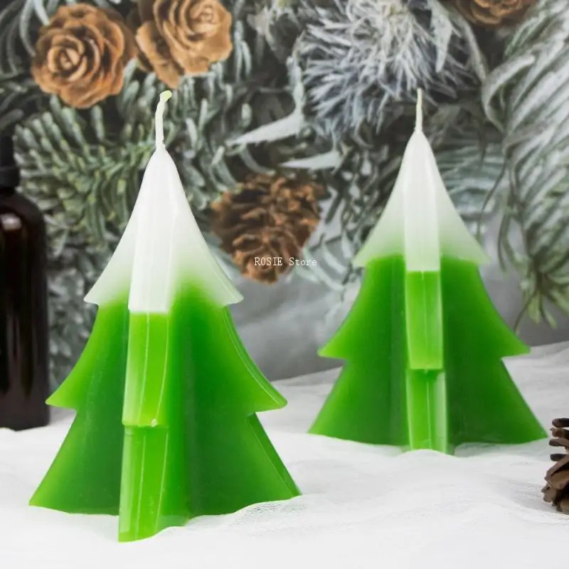 Christmas Tree Silicone Molds DIY Handmade Aromath Gypsum Scented Candle Mould Christmas Decorations Home Decor Crafts