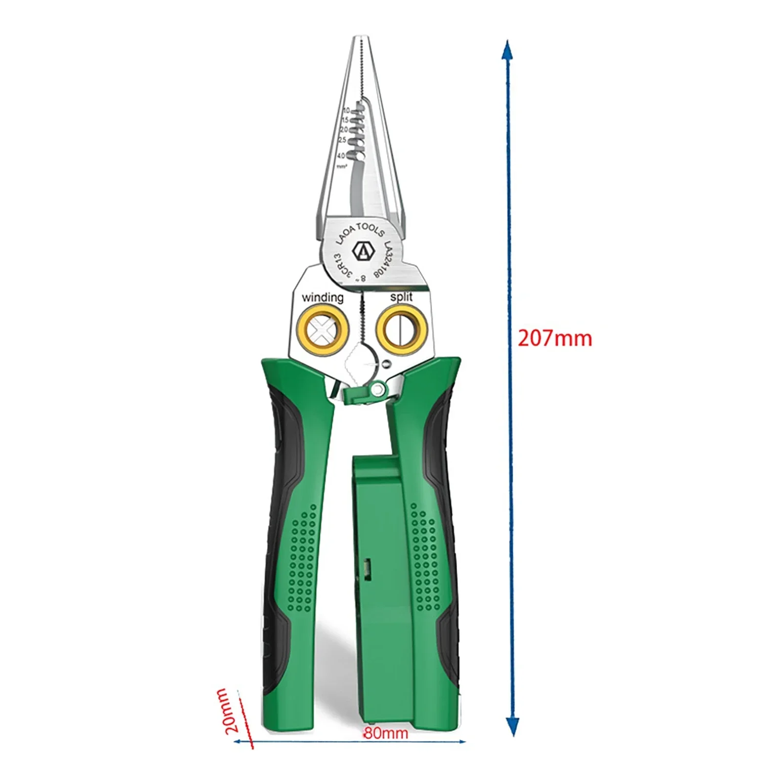 8 in 1 สแตนเลสสตีลปอกสายไฟคีมจมูกเข็ม Non-SLIP Multi-Function Wire Stripper ไฟฟ้าเครื่องทดสอบฟังก์ชั่น