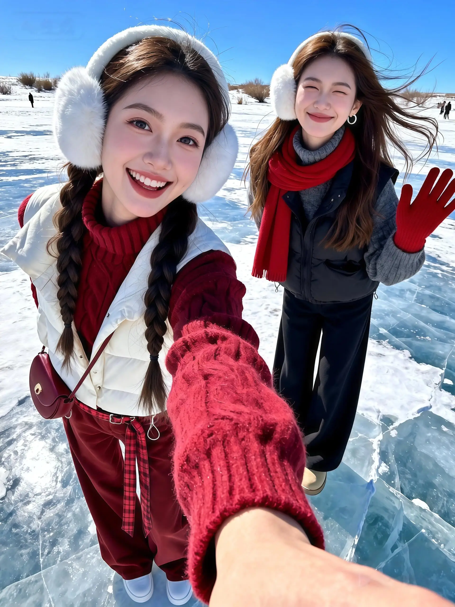 

Зимний красный свитер с высоким воротником, женская ленивая одежда, верхняя одежда, теплый вязаный топ, комплект футболок, повседневный свободный комплект