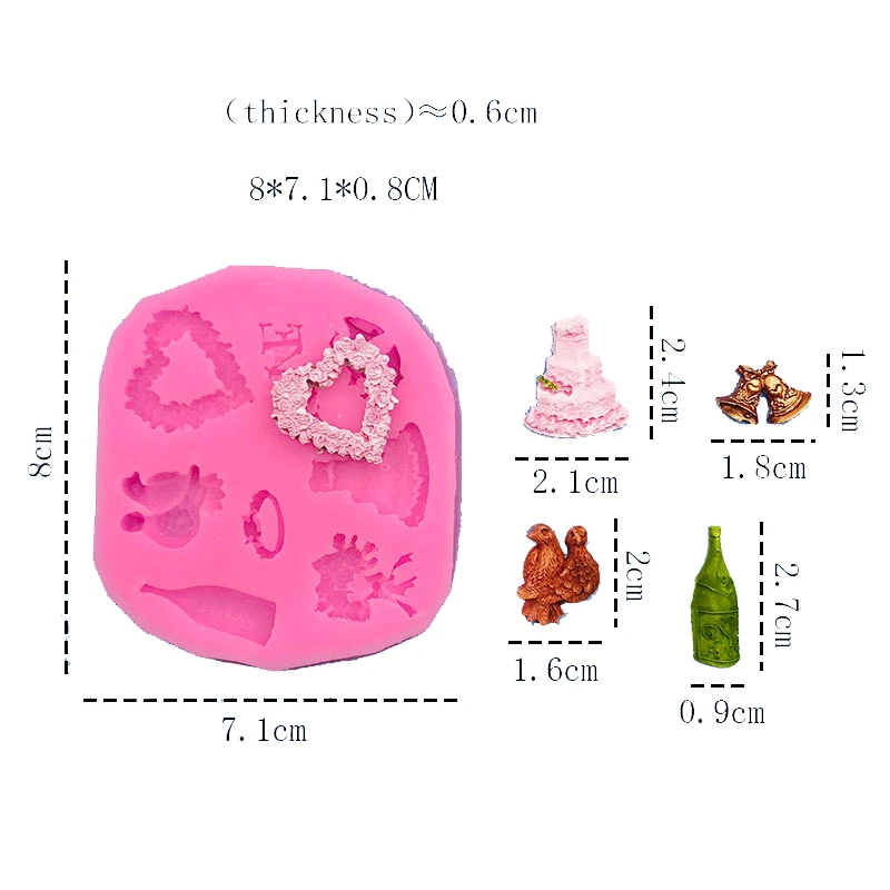 Christmas Bell Heart Cooking Tools Cake Decorating Silicone Mold For Baking Fondant Sugar Craft Eid Pastry Candy