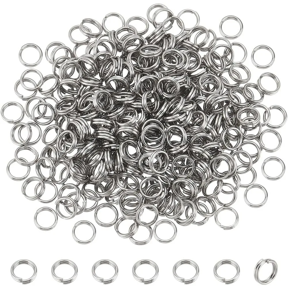 5mm Split Rings 290pcs 304 Stainless Stell Double Loop Jump Rings 14 Gauge Mini Connector Rings for Earring Necklace Bracelet