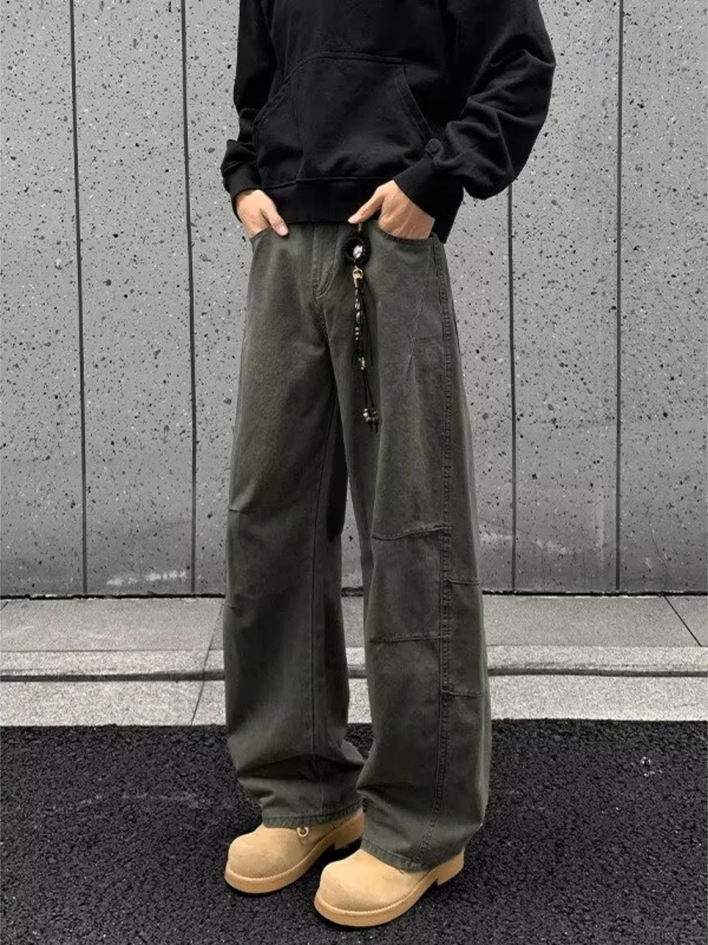 Military Green Tactical Pants Men's Casual Style Waist 32 Inches Knife Shape Workwear Trousers Three Dimensional Tailoring