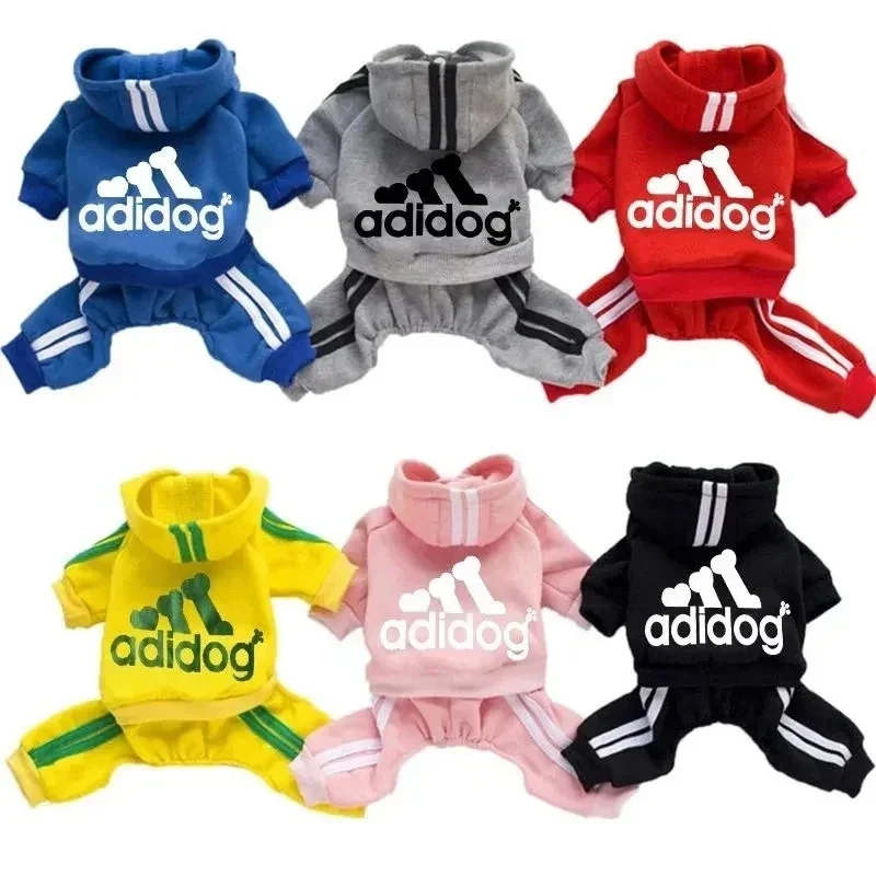 Adidog Dog Clothes Hoodies Tracksuit Dogs Small Dogs Jumpsuit Pet Warm Four-legged Sweater Pet Clothes Winter Pet Dog Clothes