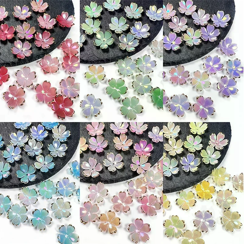 Designer's Choice: 50pc 19MM Acrylic Cherry Blossoms Charms for Jewelry Making