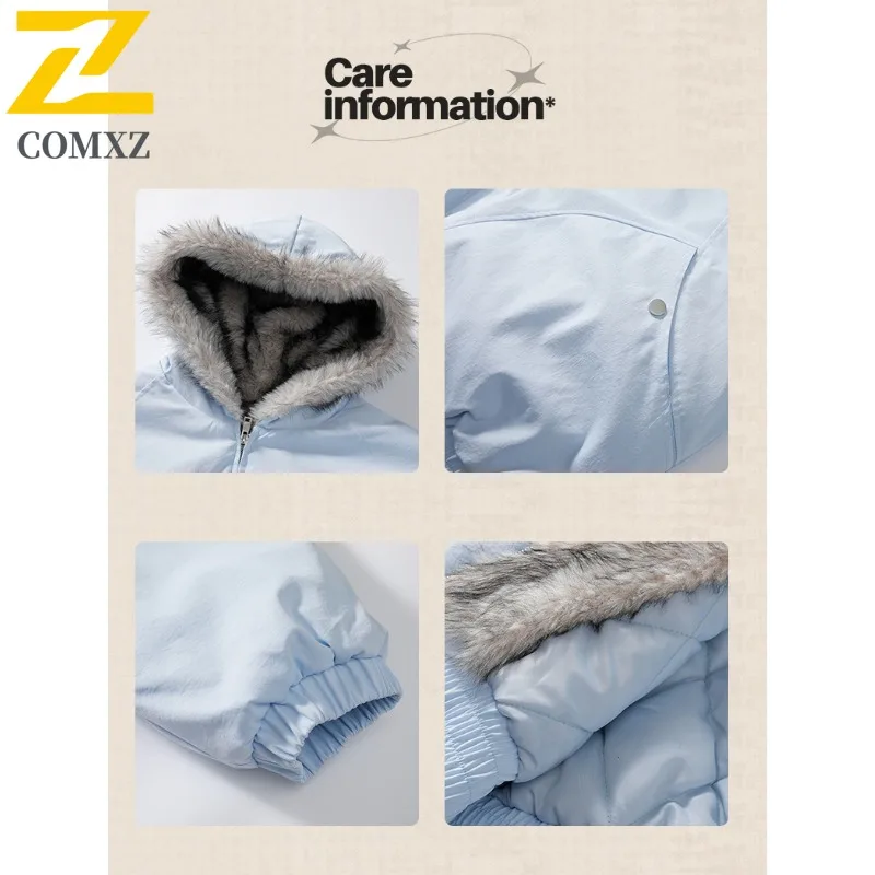 COMXZ سترة الخبز خفيفة الوزن دافئة الحد الأدنى الكورية نمط العمل مبطن سترة 2025 السفر موضة كلاسيكية الرجال جواكت شتوية