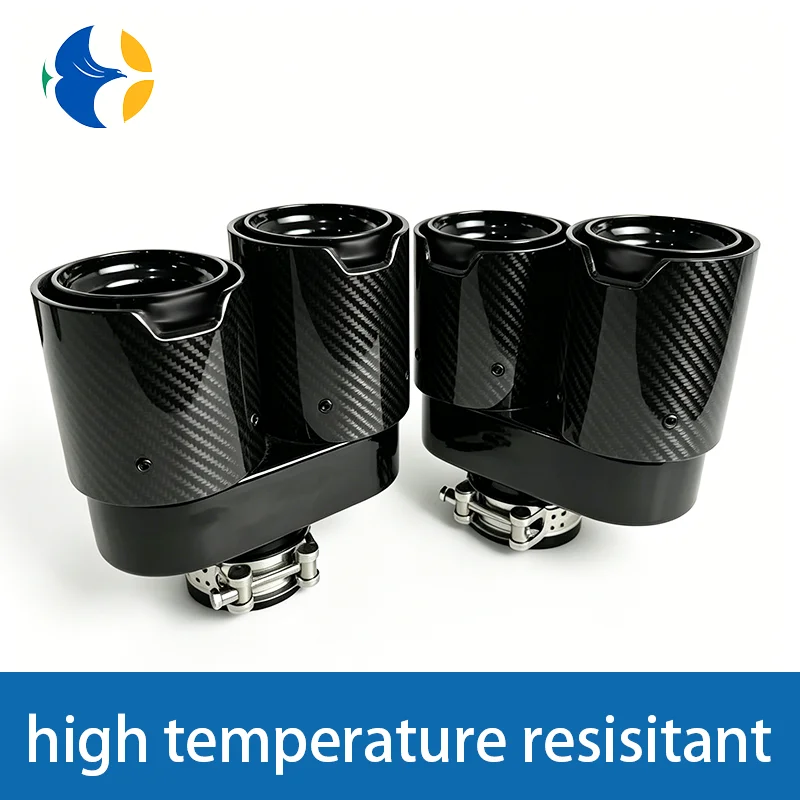 

M Logo Double-out Real Carbon Fiber 304 Stainless Steel Cars Accessories Exhaust Tip For Muffler Tip 0 sold