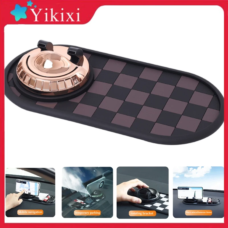 

Car Phone Holder Dashboard Anti Slip Mat 360 Rotation Universal Mount Parking Number Plate Multifunctional Interior Accessories