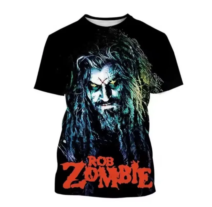 Rob Zombie T-Shirt Heavy Metal 3D-Druck T-Shirt Herren Damen Gr. S-4XL. Atmungsaktives, schnell trocknendes 3D-gedrucktes, atmungsaktives, schnell trocknendes T-Shirt für Herren
