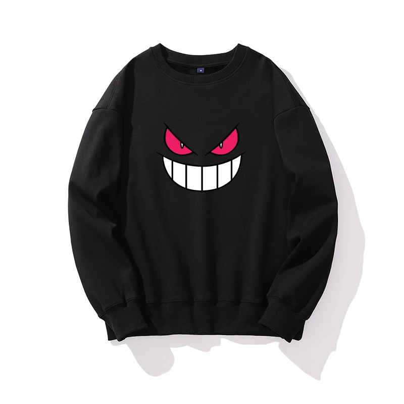

A loose and fashionable men's and women's top with a Genggui expression printed round-neck sweatshirt for autumn/Winter 2025
