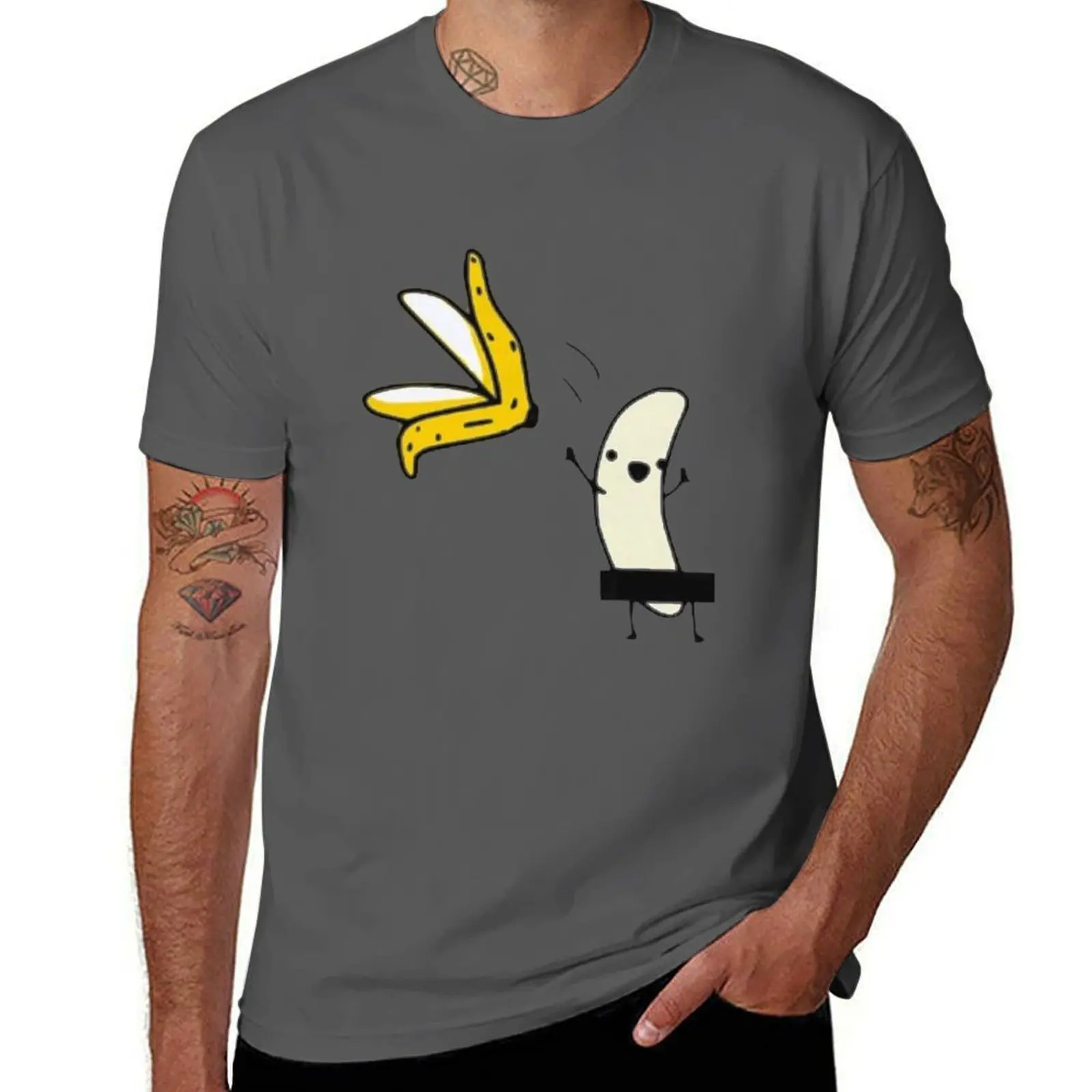

Banana Strip T-Shirt cotton t shirts man 100% cotton t shirts high quality T-Shirt