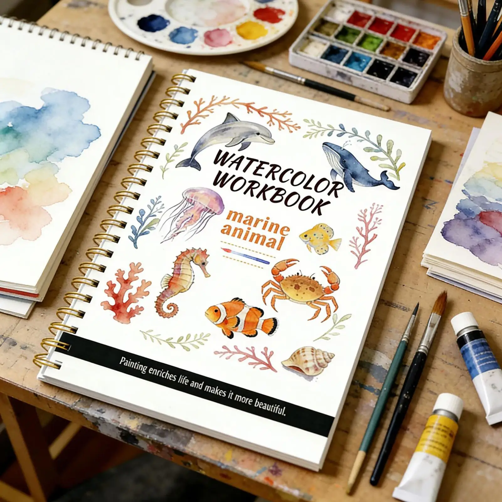 Watercolor Painting Book Funny Smooth Writing Spiral Binding Water Color Book Painting Supplies For Beginner Boys Girls Adults