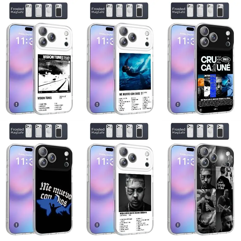 

Me Muevo Con Dios Cruz Cafune Phone Case For iPhone 17,16,15,14,13,12,11,Pro,Max,Plus,E,Air,Mini Magnetic Magsafe Frosted Clear