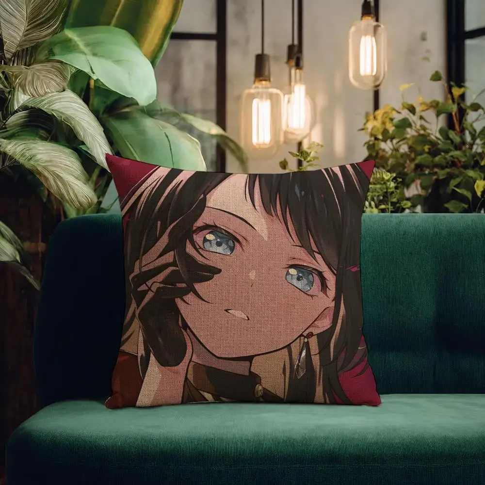 Anime BanG Dream! Ave Mujica Cushion Cover Natural Linen Pillowcase Set Cushion Cover for Sofa Bedroom Chair