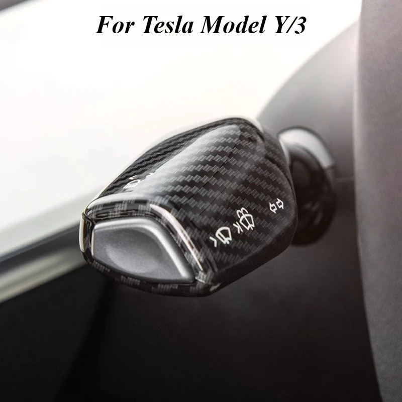 

Suitable for Tesla Model 3/Y 2021-2024 Fully-inclusive Gear Lever Carbon Fiber Cover Wiper Protection Modification Accessories