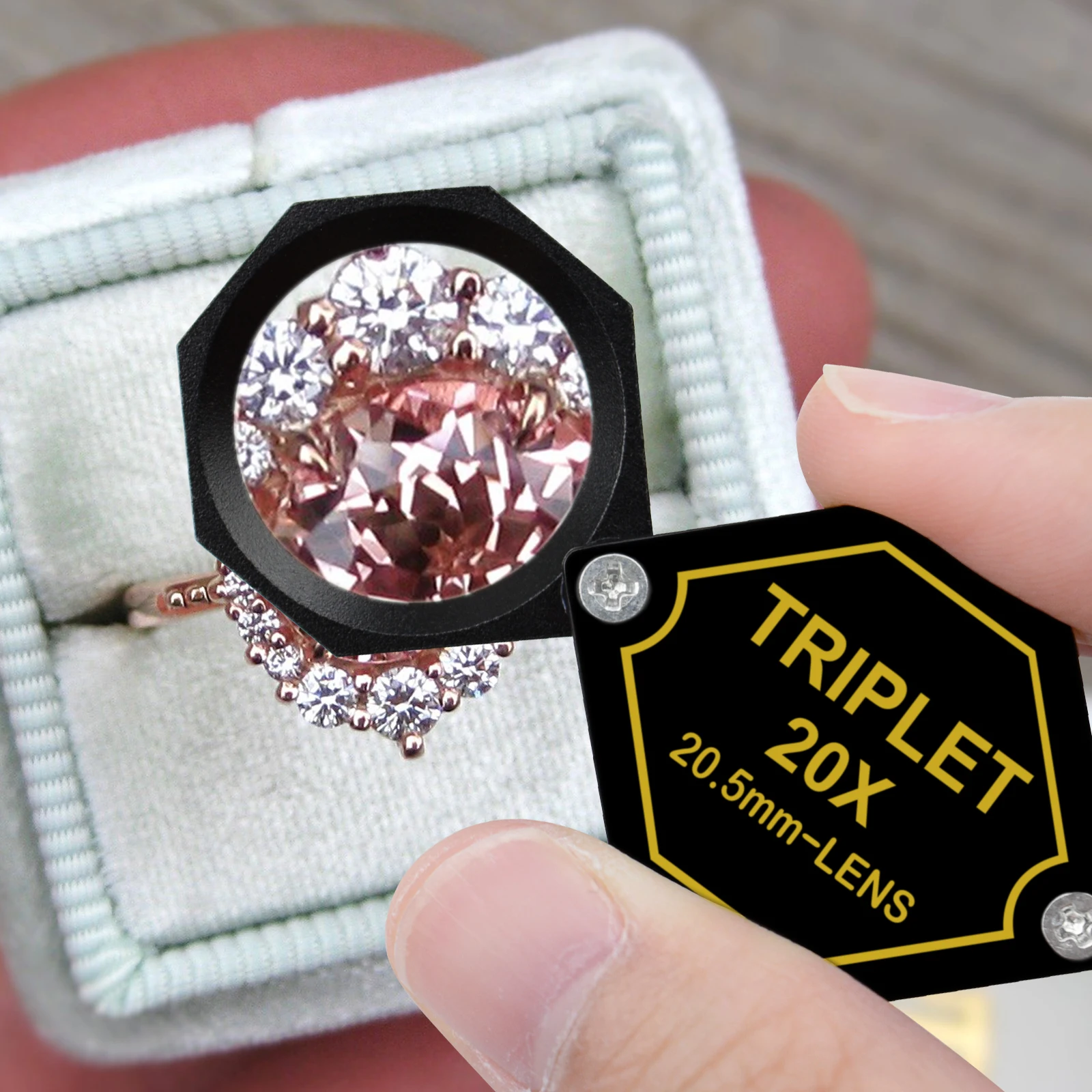 20x Jeweler Gem Loupe Triplet Lens Magnifier Jewelry Optical Glass Great Professional Hobbyist Stamp