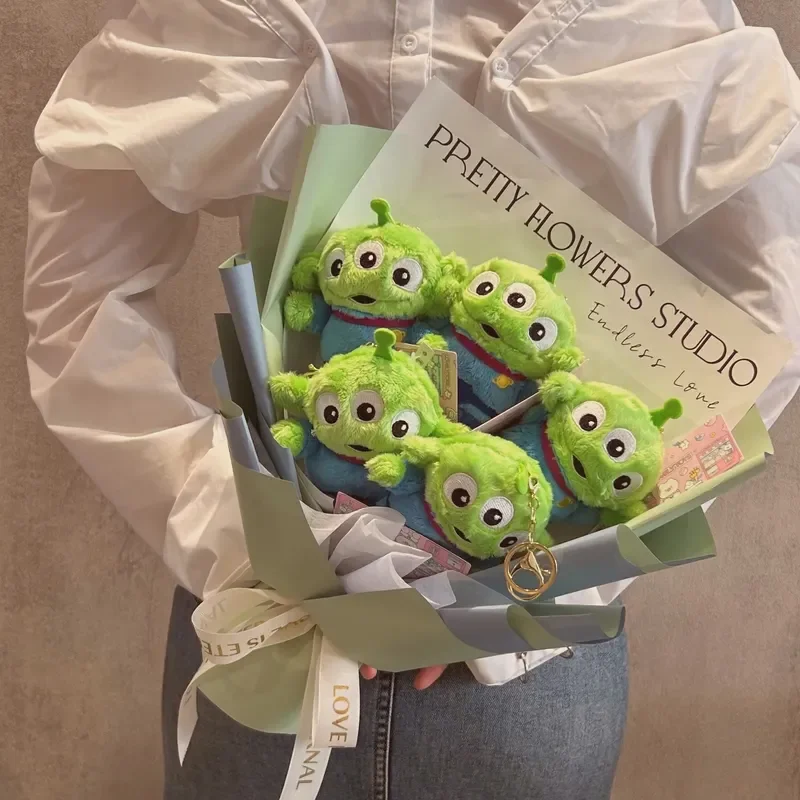 Genuine Disney Bouquets Toy Story Alien Plush Flower Bouquets Creative Cartoon Plushies Stuffed Dolls Valentine Graduation Gift