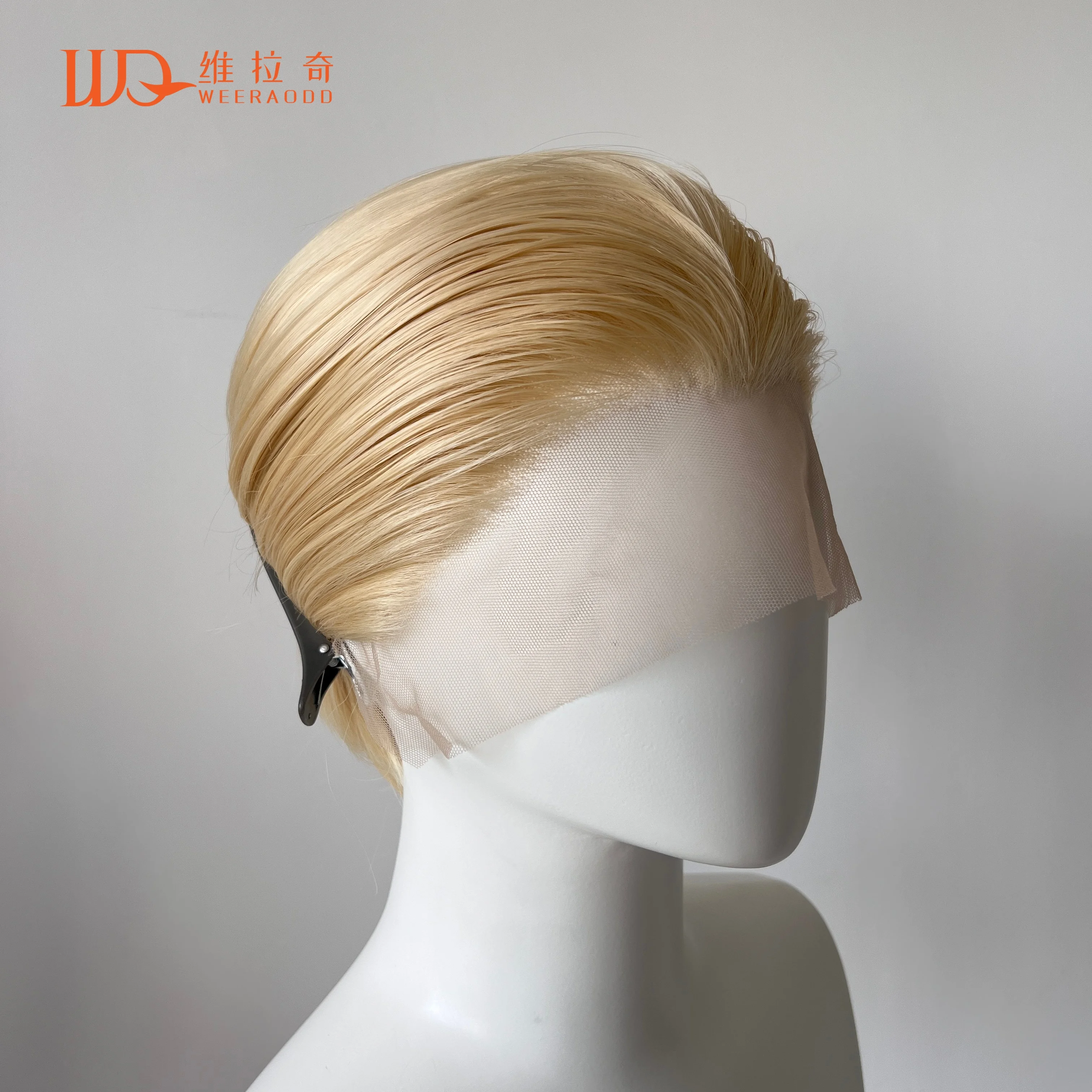 

Weeraodd Blonde Wig Short 13*4 Lace Front Wig for Man Cosplay Wig Nature Hairline High Temperature Fibers Synthetic Lace Wigs