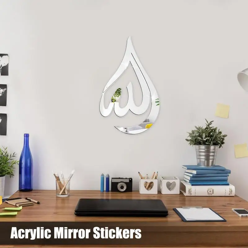 Acrylic Wall Stickers 3D Mirror Wall Art Decals Acrylic Wall Sticker Decoration 3D Wall Decal Art DIYs Mirror Wall Stickers