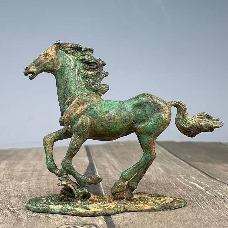 Antique Zodiac Horse Statue Galloping Horse Figurine Wealth Feng Shui Ornament Desktop Decor Collectible Artwork Lucky Gift
