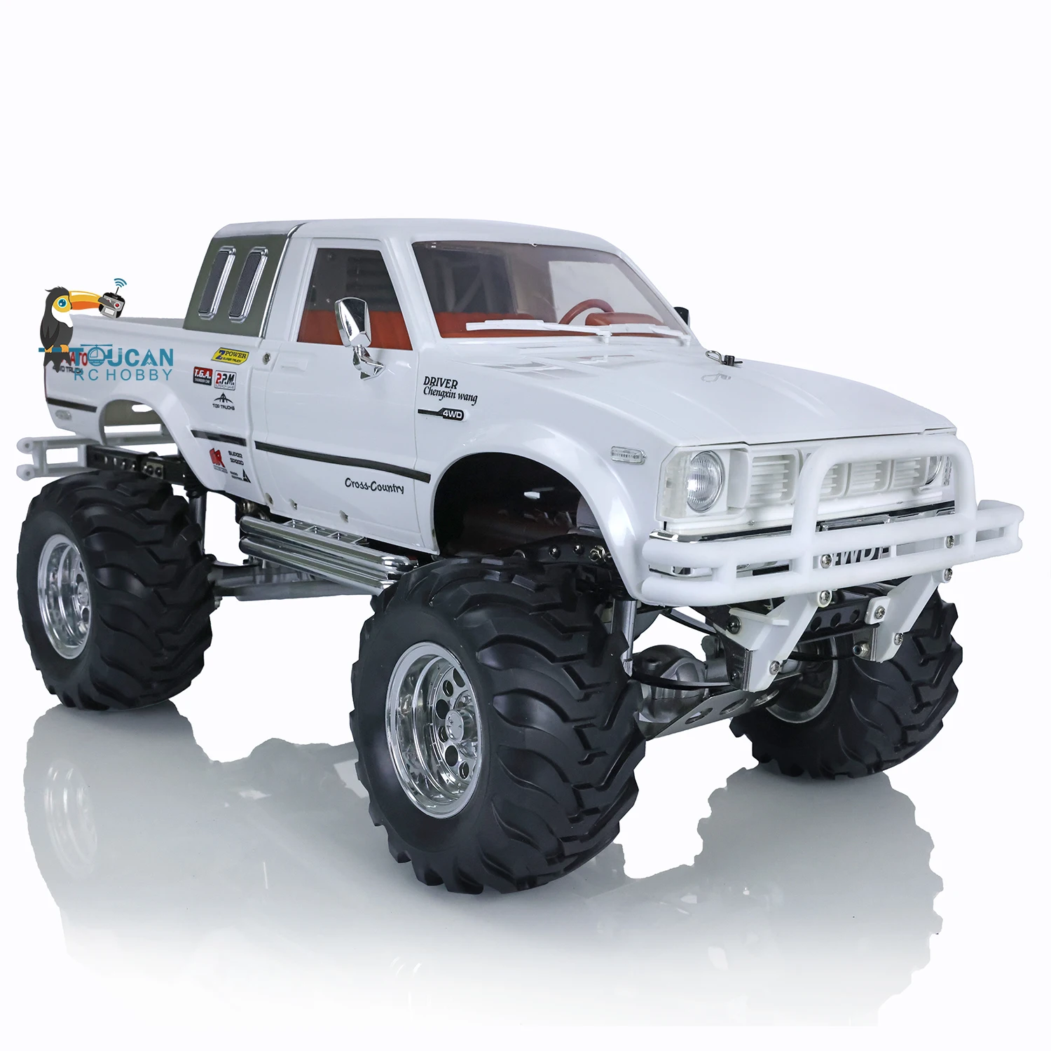 HG 1/10 RC White Pickup 4*4 P407 Rally Car Racing Crawler Truck 2.4G RTR Motor Model Outdoor Toys for Boys Gift TH04710-SMT6