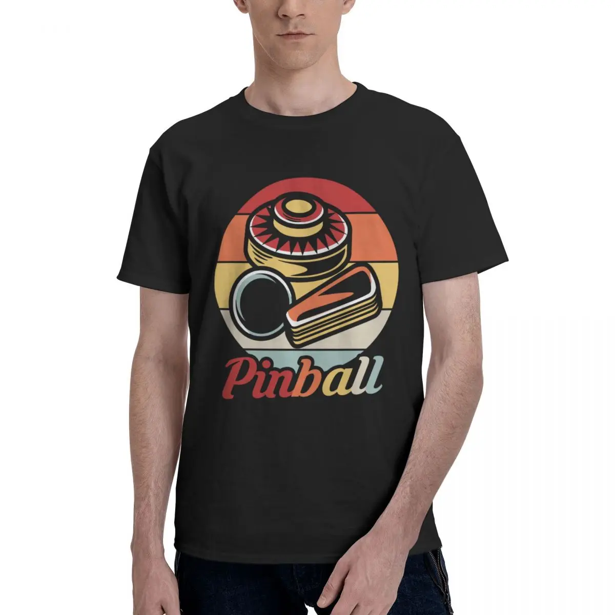 Retro Pinball T Shirt Short Sleeve Pops T Shirts For Men Women Graphic Y2K Tops