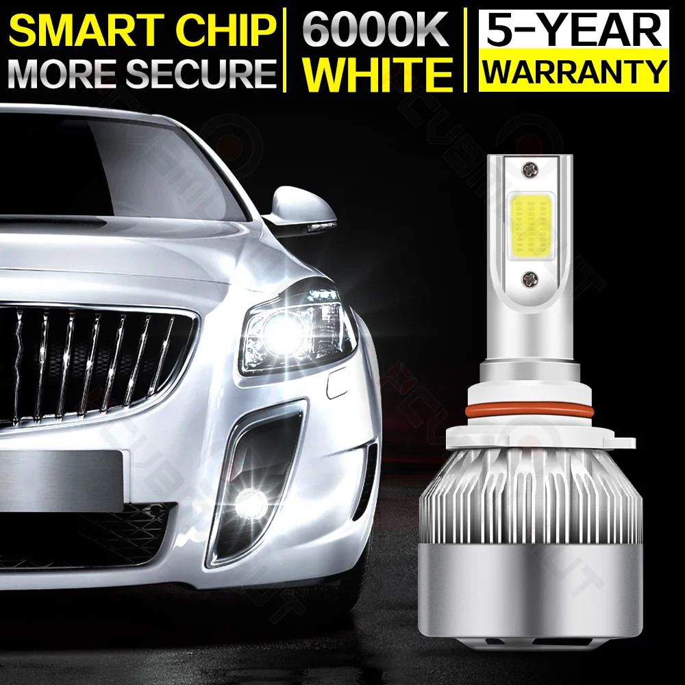 CHUSYYRAY 2PCS Car lights 9005 Super Bright LED Headlights High Low Beam Fog Light Bulb White 6000K Car accsesories