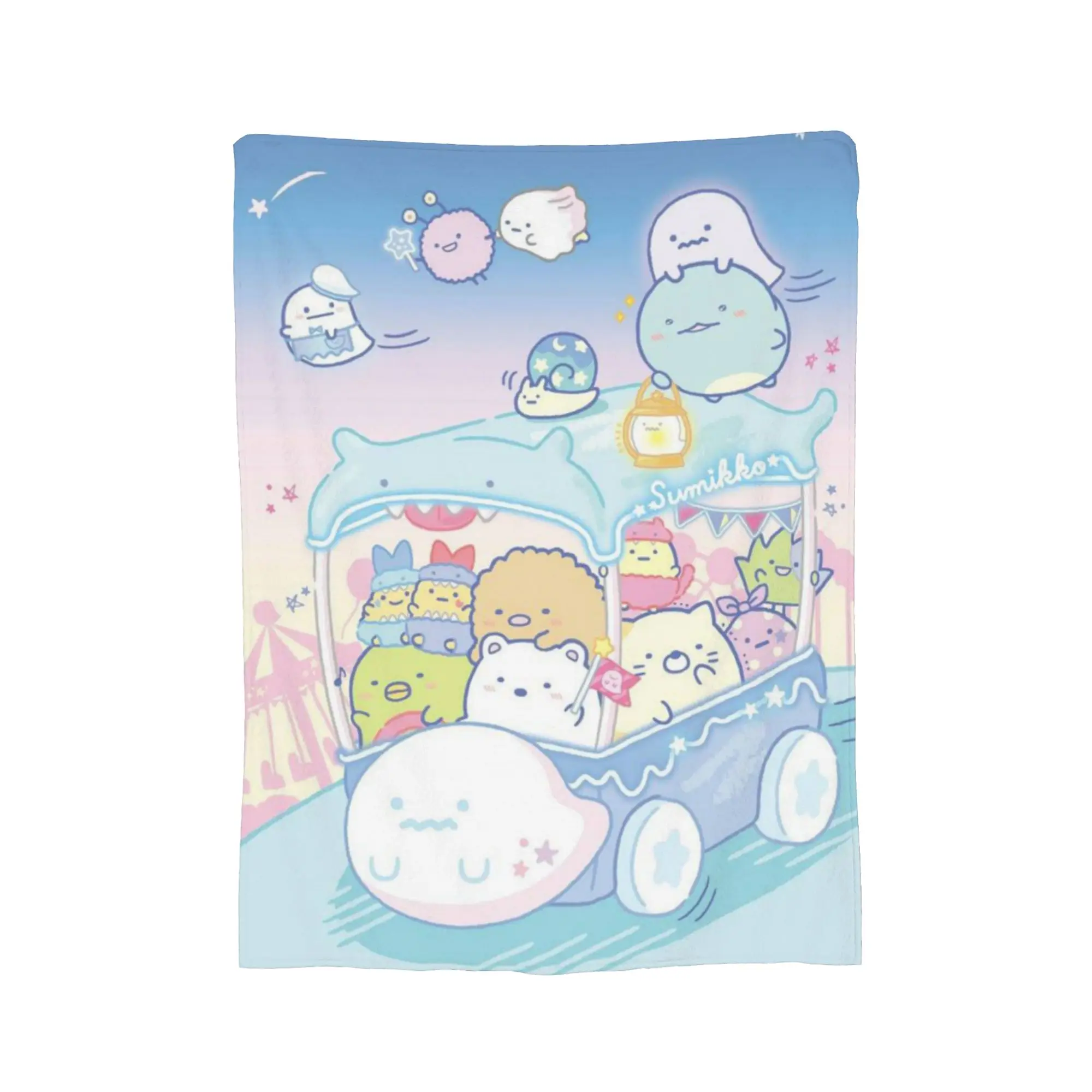 Koc Sumikko Gurashi Kawaii Biały Niedźwiedź Akcesoria Lekki Cienki Polar Wygodne Narzuty na Łóżko