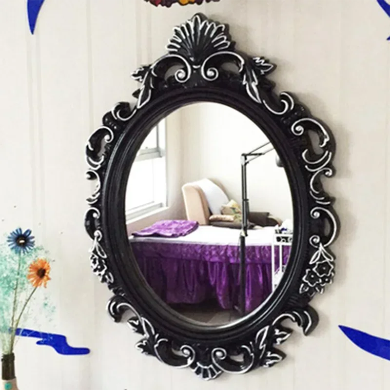 Round Decorative Mirror Vintage Aesthetic Handicraft Nordic Wall Adhesive Mirrors Luxury Espelho Redondo House Decoration