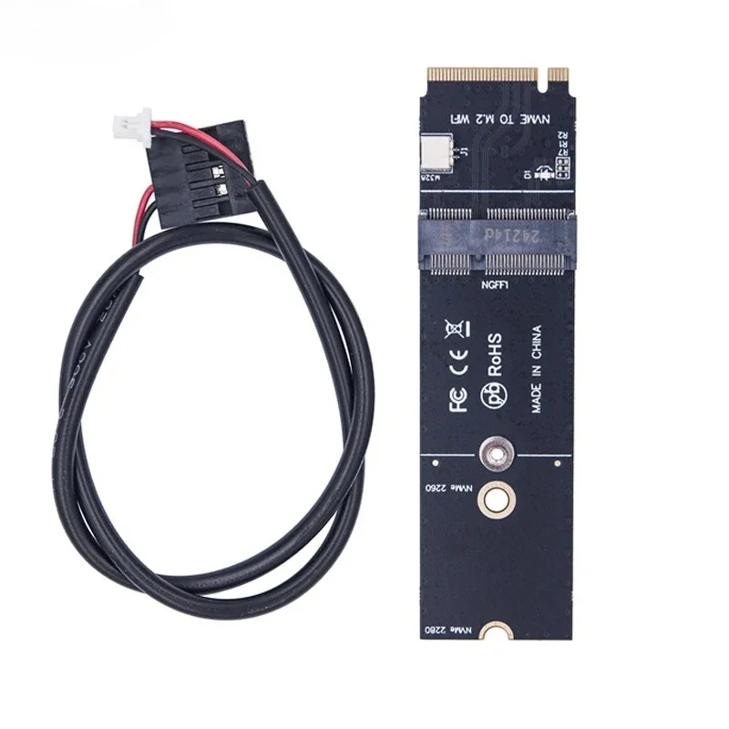 NGFF M.2 Wifi A+E Key To NVME PCI Express SSD Port Converter Adapter for AX200 AX210 8265 7260AC WiFi BT Wireless Expansion Card