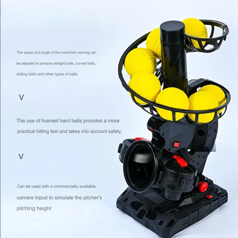 automatic tee machine accompanied by trainer launch training exercise baseball tee machine change ball straight throwing