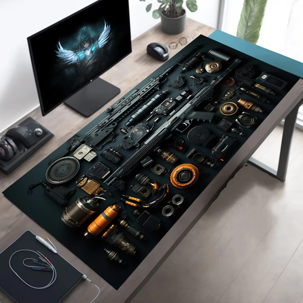 Gun parts assembly Large Mouse Pad XXL Gamer Desk Mat Non-Slip Rubber Base Keyboard Mouspad Gaming Computer PC Office Desk Mats