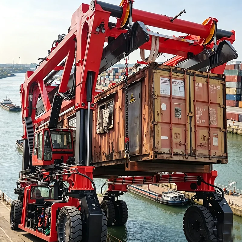 Wheeled RTG Container Crane Rubber Tyred Gantry Crane Anti-Sway Hoist System