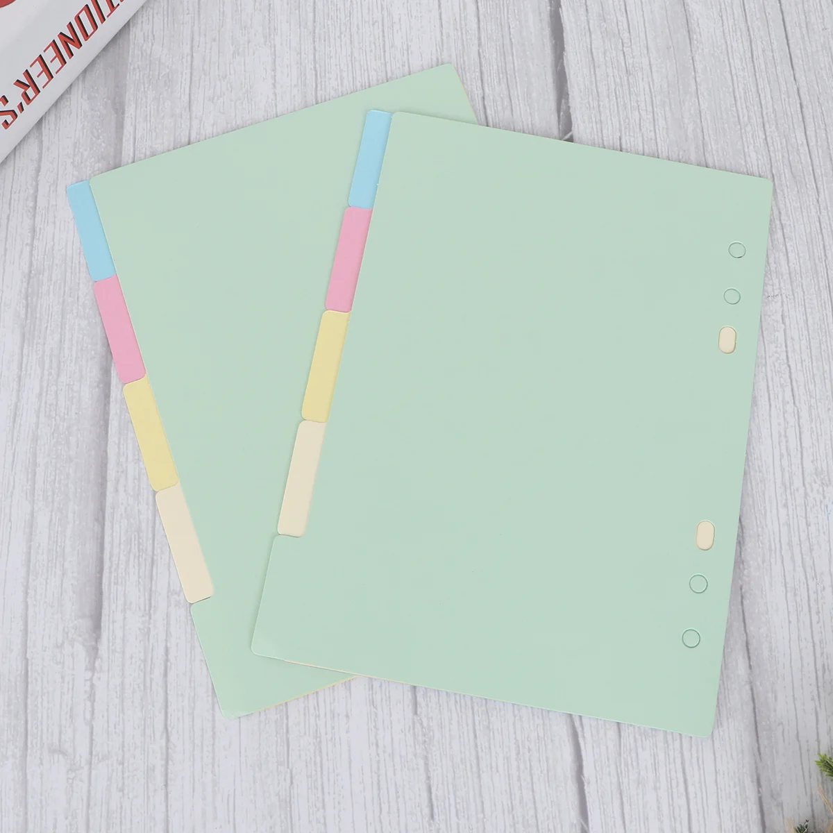 1 Set 5 Colors Tab Dividers A5 Index Classified Lables 6-Holes Colorful Filler Project Sorter Pages for Ring Binders Planner Not