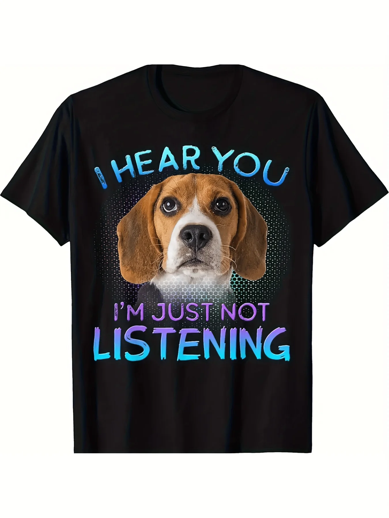 Humorous Beagle Graphic Tee for Men - Comfortable Casual Shirt with Bright Design, Fit Round Neck, Washable - Ideal Present for Dog Enthusiasts, Stylish And Seasonal Casual Wear for Men