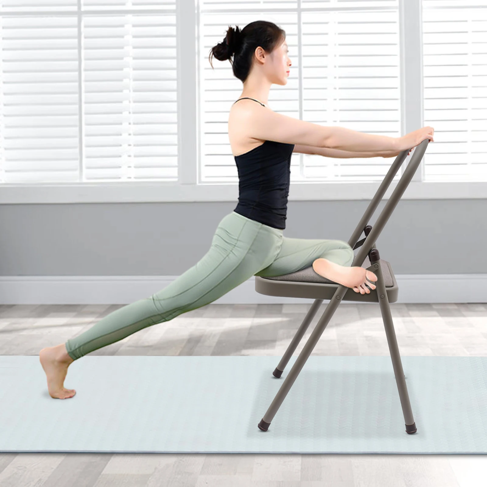 Yoga Practice Balance Chair com lombar Back Support, dobrável