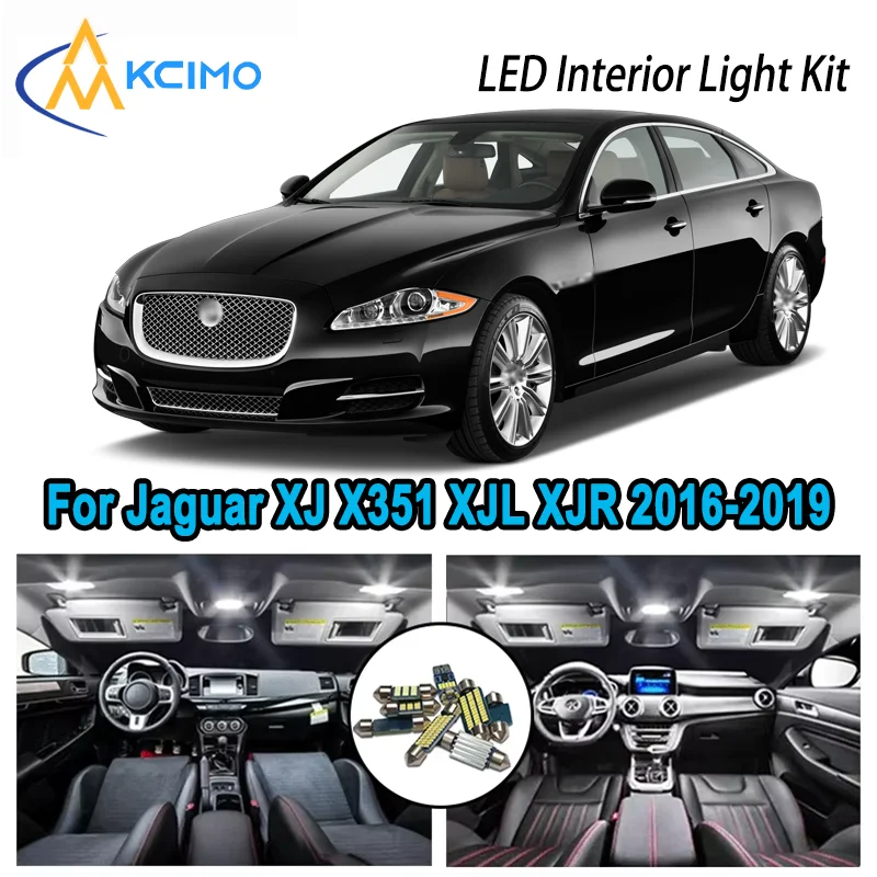 

For Jaguar XJ X351 XJL XJR 2016-2019 2017 Premium Bright LED Interior Dome Map Trunk Light Kit Car Led Lamps Canbus No Error