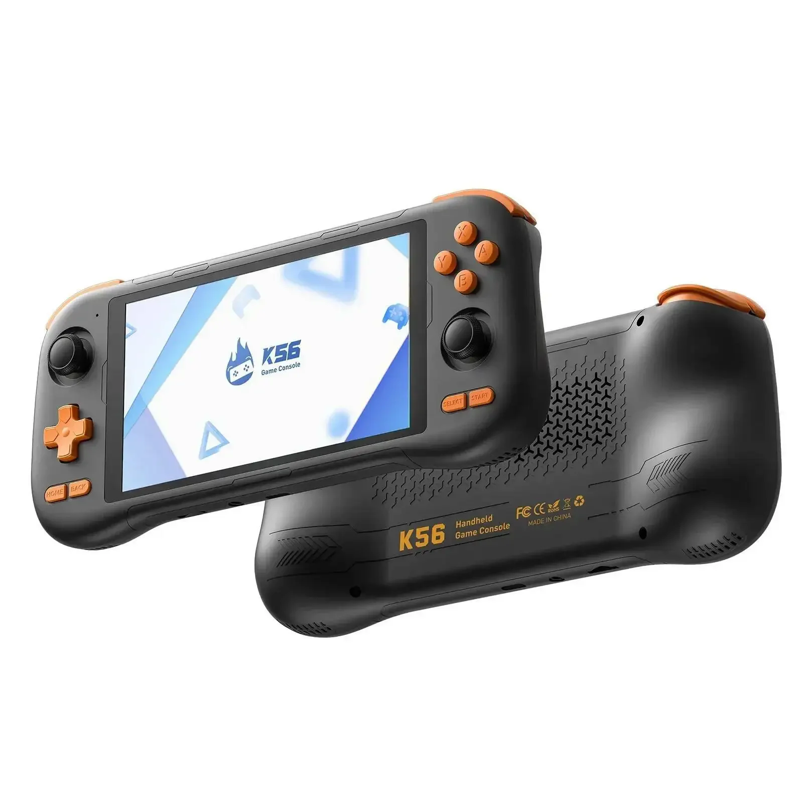 KINHANK K56 Handheld Game Console, Android 14 5.5'' Touch Screen 50 Emulators for PS1/PSP/DC/SS 5000mAh WIFI5 Retro Game Player