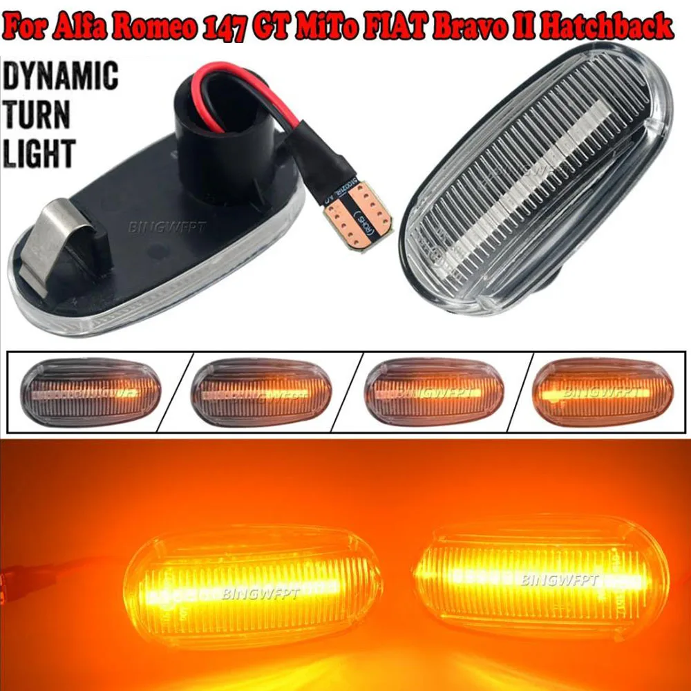 Dynamic LED Side Marker Fender Indicator Light For Alfa Romeo Mito 955 For Alfa Romeo Mito 147 pre-facelift GT 937 Fiat Bravo view 5